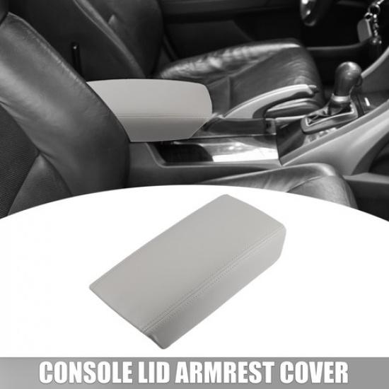 

Center Console Lid Armrest Cover for Honda Accord 2003-2007 Faux Leather Gray