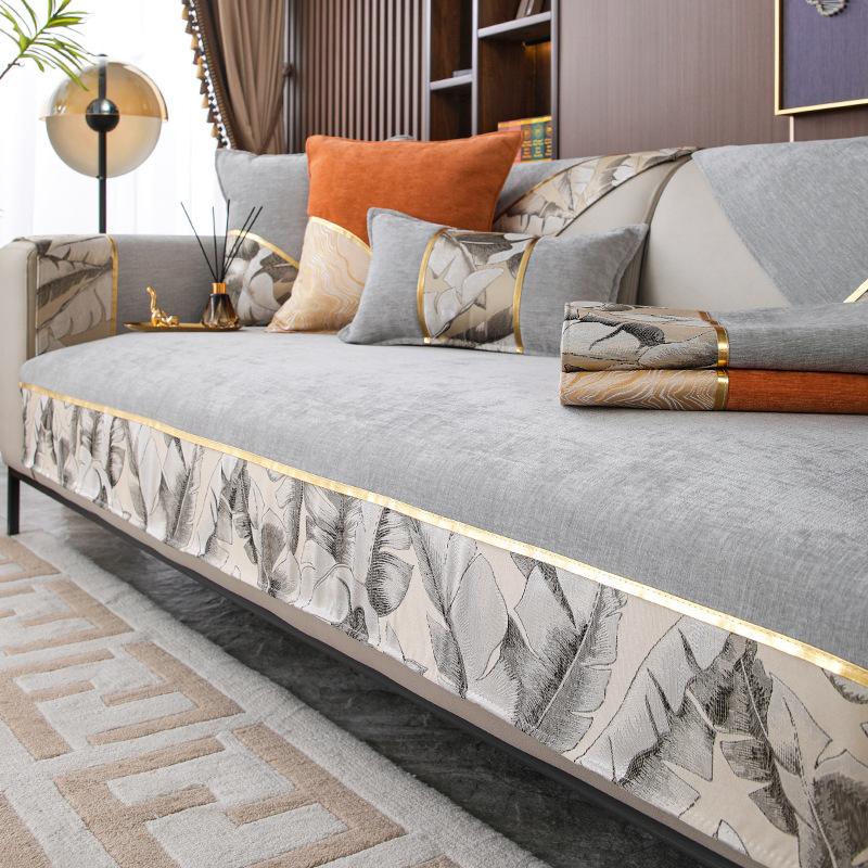 Soffkudde Fyra säsonger Universell Enkel Modern Chenille Halkfri Matta Sofföverdrag Allomfattande Universellt Överdragstyg