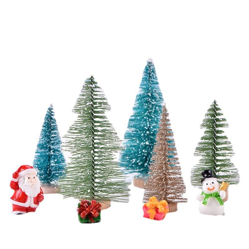 Pine Needle Layer Upon Layer Christmas Tree Micro-landscape Accessories Snow Tree Sand Table Landscape Ornaments, Christmas Gifts