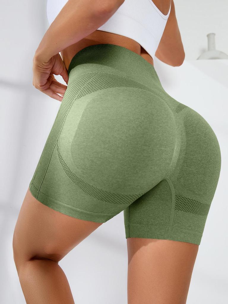 Women's Quick-Dry High Waist Seamless Yoga Shorts - Peach Butt Fit for Fitness and Running