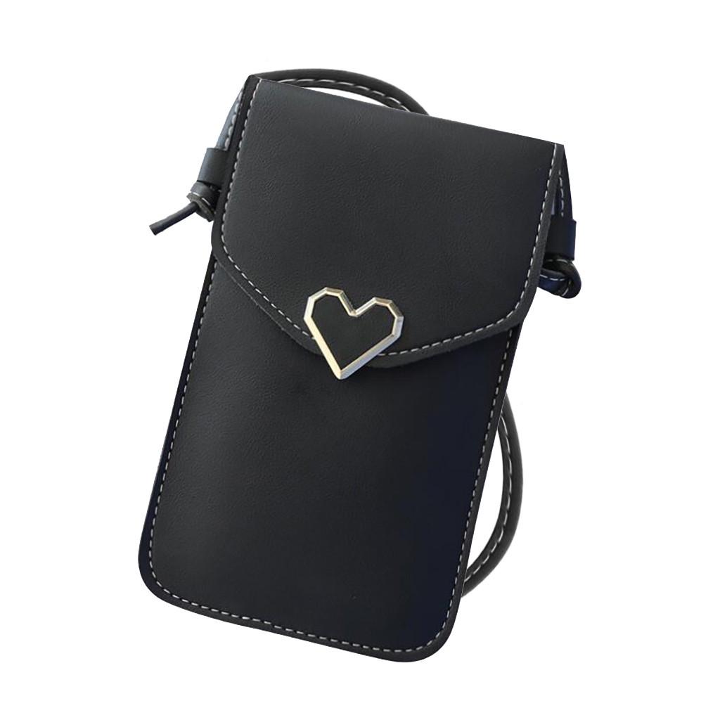 Womens Phone Bag Touchable Leather Change Bag Crossbody Mini Shoulder Bag Wallet