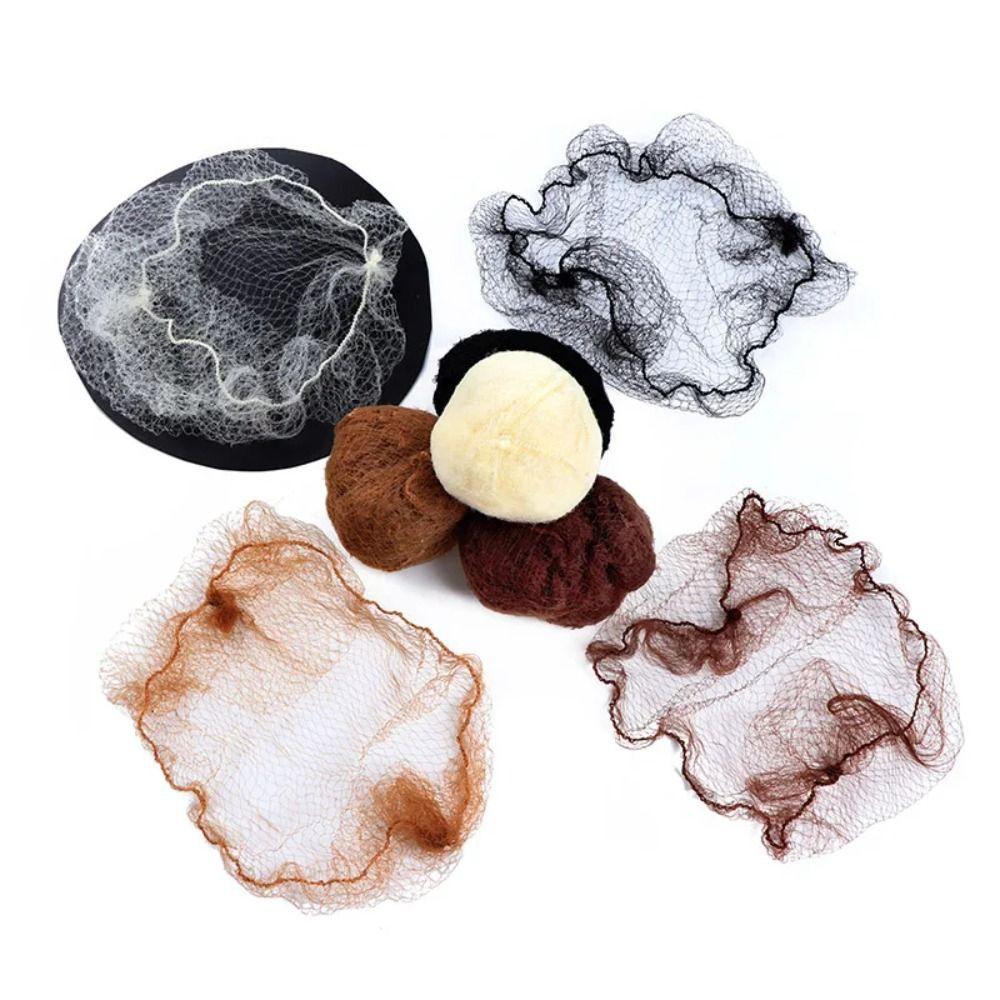 20pcs Wig Cap Nylon Hairnets Breathable Invisible Hairnet Hair Styling Elastic Lines Hair Net
