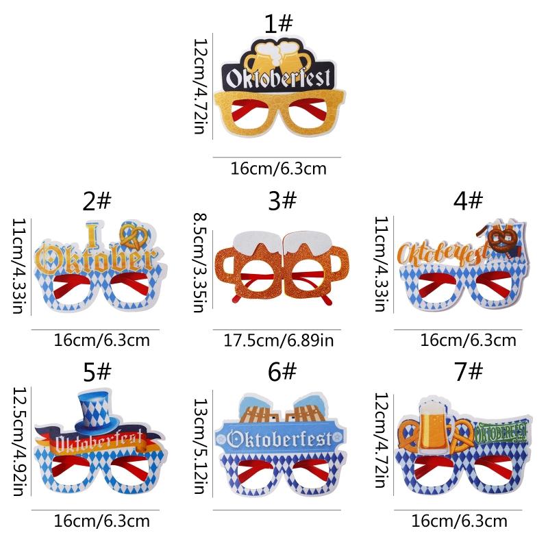Oktoberfest Party Glasses Paper Glasses Funny Oktoberfest Fancy Dress Photo Booth Props for Kids Adults Bavarian German
