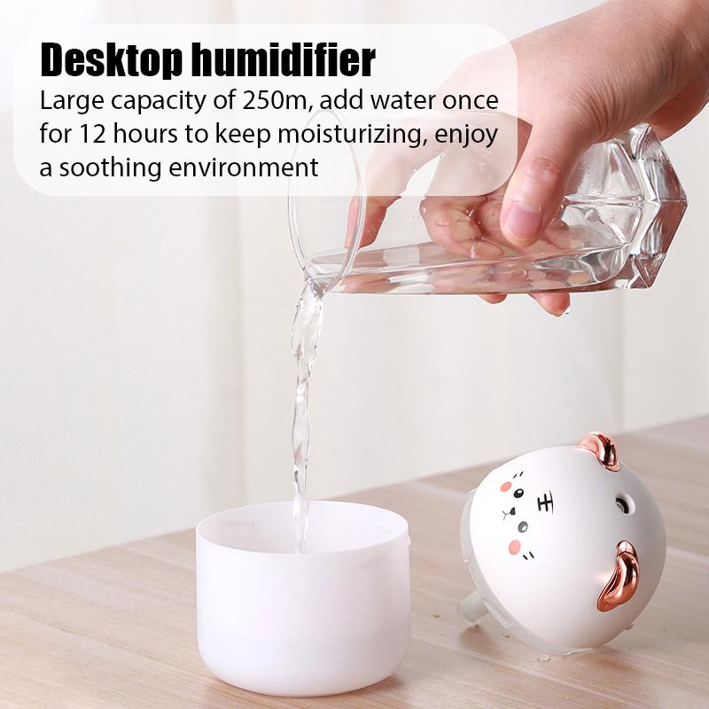 Cute Pet Humidifier Mini Office Desktop Essential Oil Aroma Diffuser Car Purifier Air Humidification USB Small Home Fog Sprayer