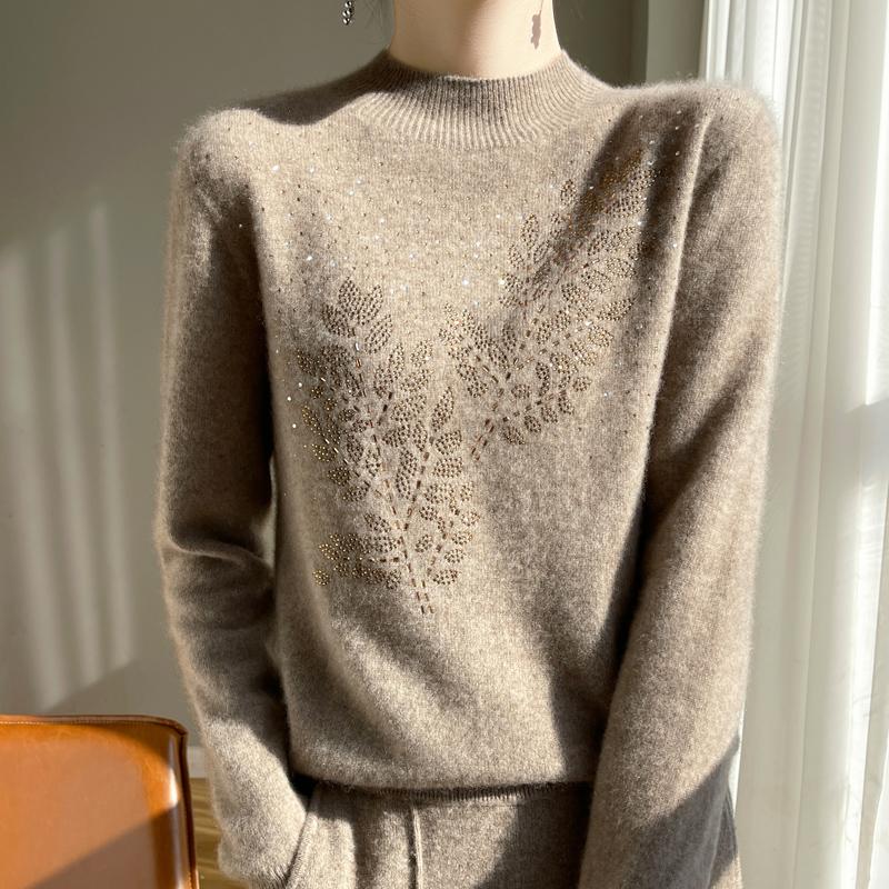 

Женский свитер 100% шерсть водолазка вязаный пуловер толстые зимние джемперы женские трикотажные топы S верблюд