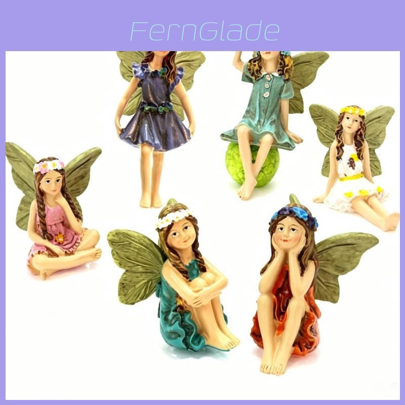 Ensemble de Figurines de Fées en Résine pour Jardin Avec Sculpture et Polissage Pour Décoration Intérieure Cadeau