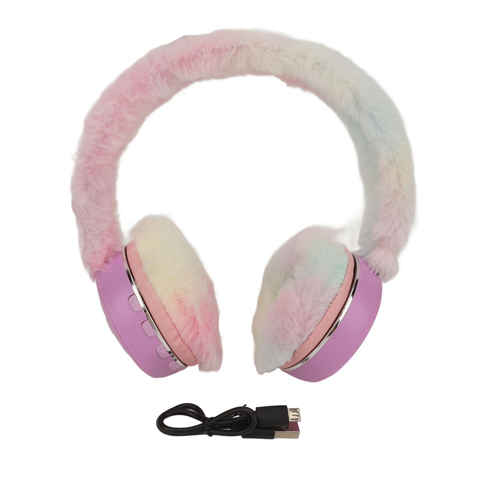 

Bluetooth Headset Multifunctional Foldable Cartoon Innovative Plush Warm Earmuff Deep Bass Wireless фиолетовый