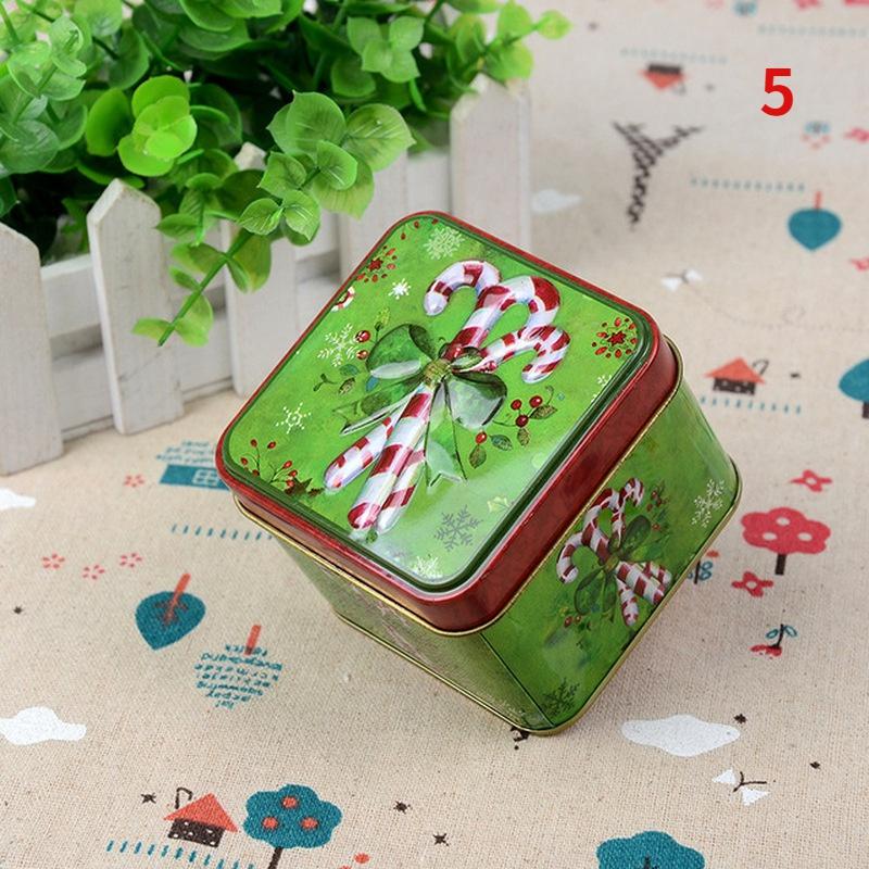 Christmas Candy Tin Box Cartoon Candy Jar Xmas Snowman Box Tea Storage Organizer Metal Box Christmas Gift Box Packaging