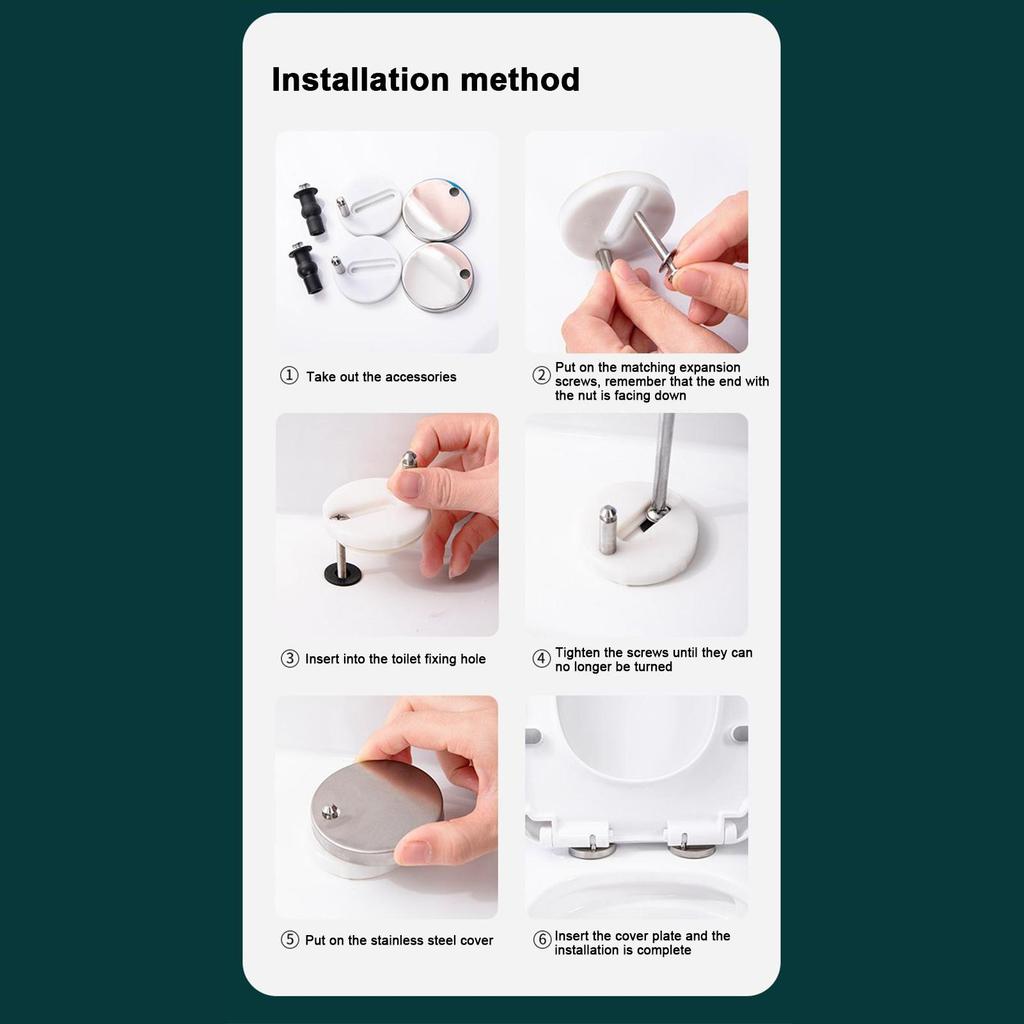 2pcs Replacement Fittings for Toilet Seat Hinges Home Hardware High quality stainless steel round toilet Seat Hinges Fixings