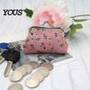 Small Coin Holder Cute Floral Purse, Vintage Kiss-lock Change Pouch, Mini Versatile Bag Accessory Wallet Trinkets Storage Pouch for Coins, Cash, Cards