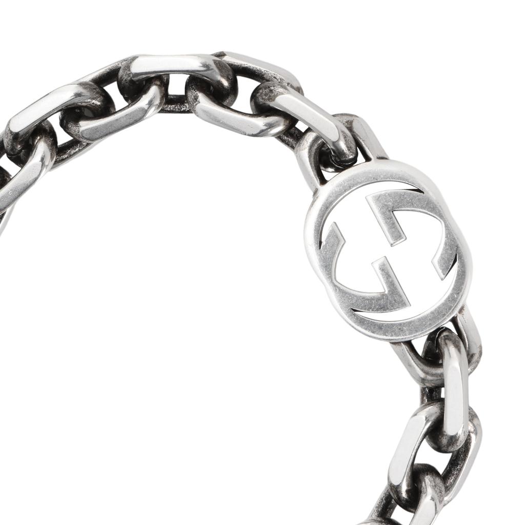 Gucci Verriegelndes doppeltes G mattes 925er Silberarmband Herrenarmband 627068-J8400-0728