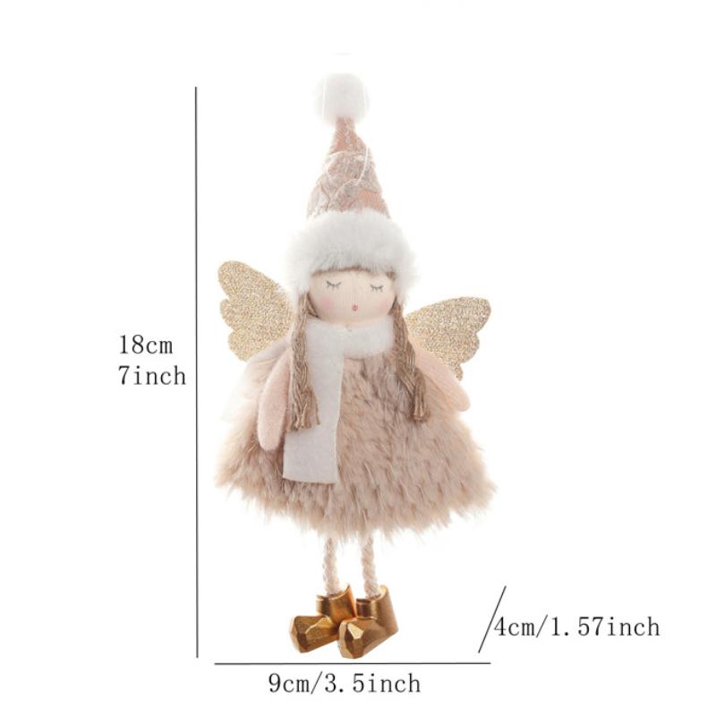 New Christmas plush angel girl pendant children's cute doll Christmas tree decoration pendant small pendant