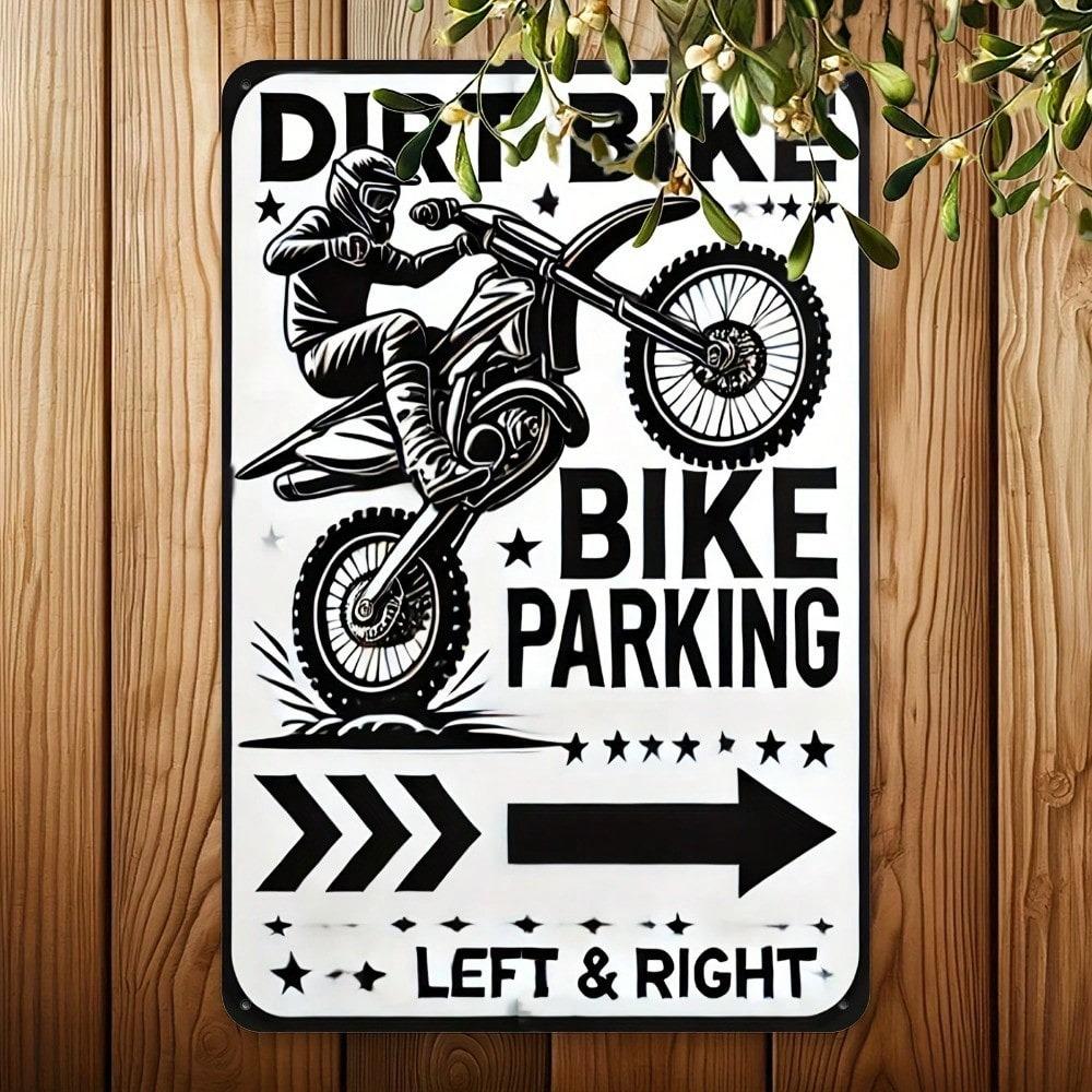 Vintage Motocross Tin Sign Garage Wall Art Dirt Bike Metal Decor