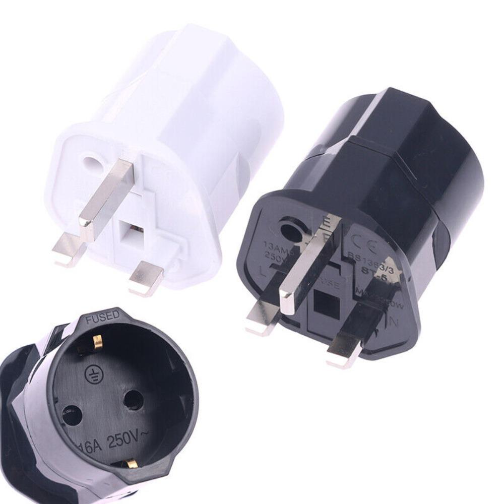 Copper Conductor European To English Plug ABS Housing 16A English Standard Converter 250V with Fuse