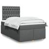 VidaXL Slat Bed Base with Mattress Dark Grey 120x200cm Fabric 3291255
