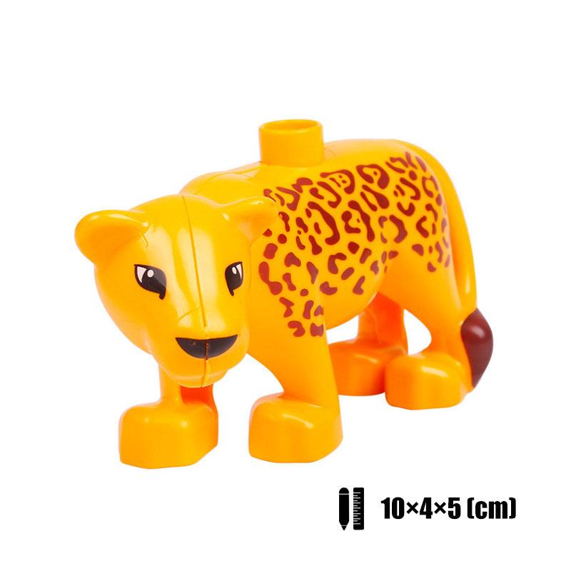 1Pcs Big Block Building Classic Animal Paradise Pets Wildlife Rabbit Lion Bear Compatible Duplo Bricks Set Supplement Children