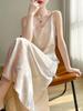 Piao Xiu Silk Jacquard V-Neck Chinese Style Summer Camisole Dress