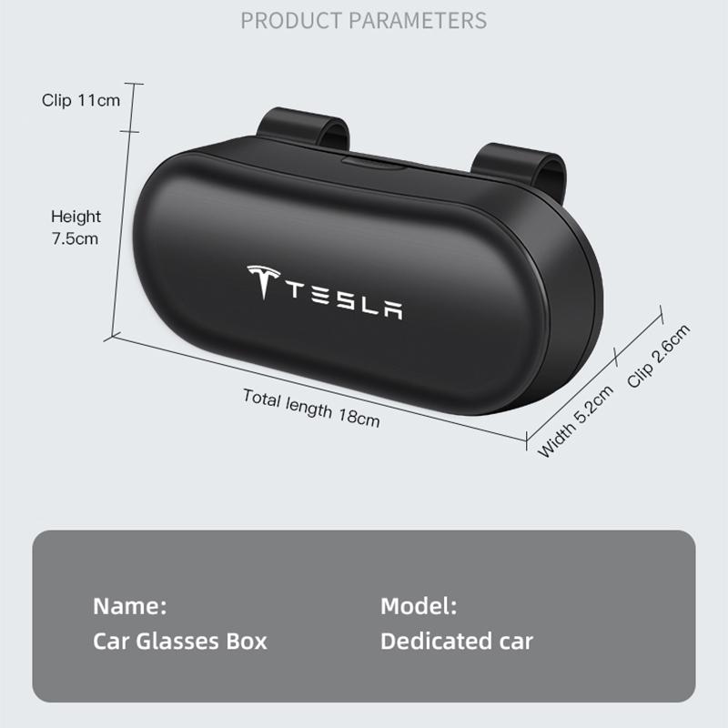 Car Glasses Box Car Sunglasses Holder Sun Visor Storage Case For Tesla Model 3 Y S X Cybertruck Juguete Roadster Coil Bonina