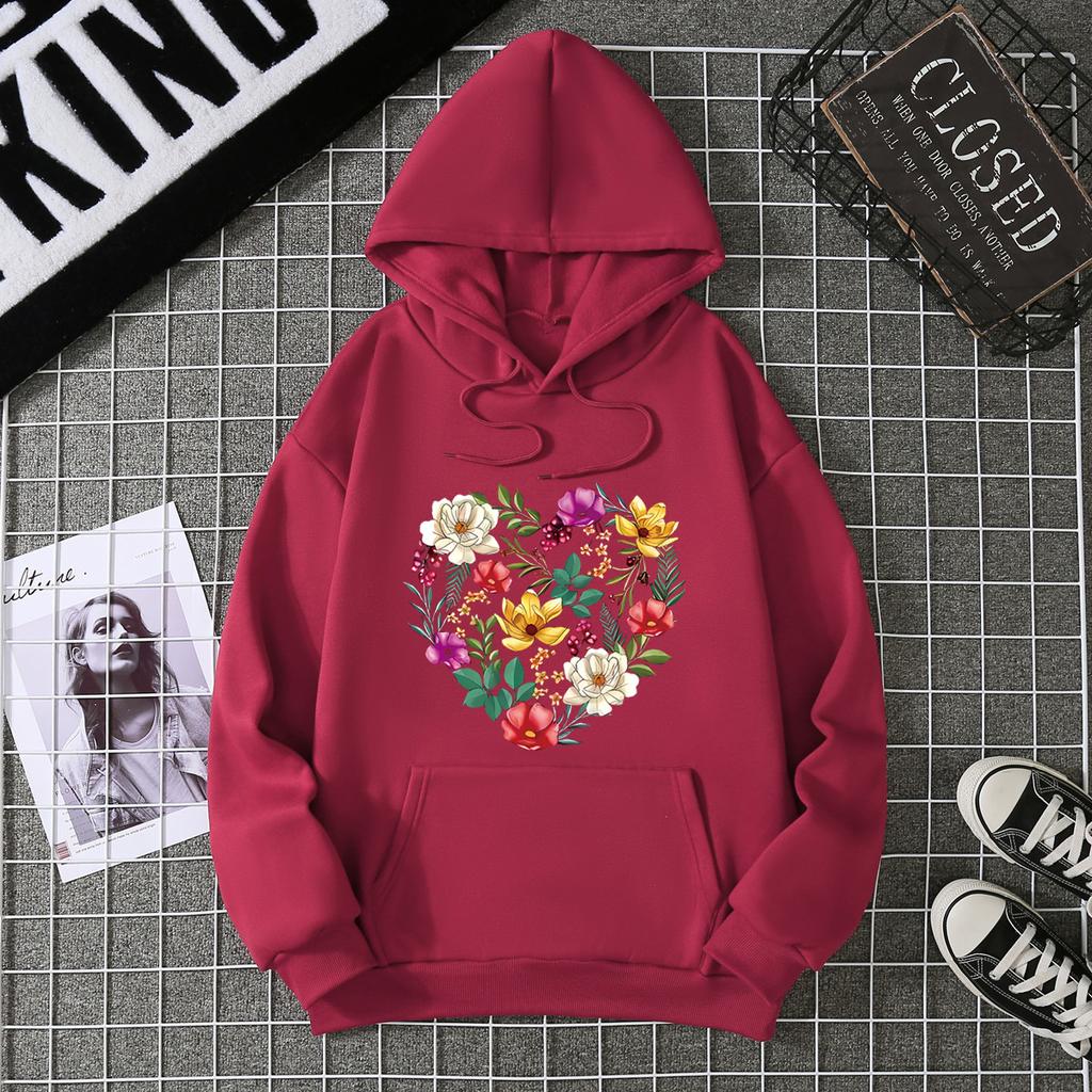 2025 Autumn and Winter New Velvet Long-sleeved Pocket Flower Pattern Sweater Supports Printed Jacket