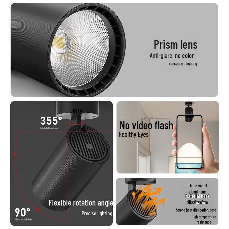 Adjustable LED Ceiling Spotlight - Surface-Mounted Track Light for Home