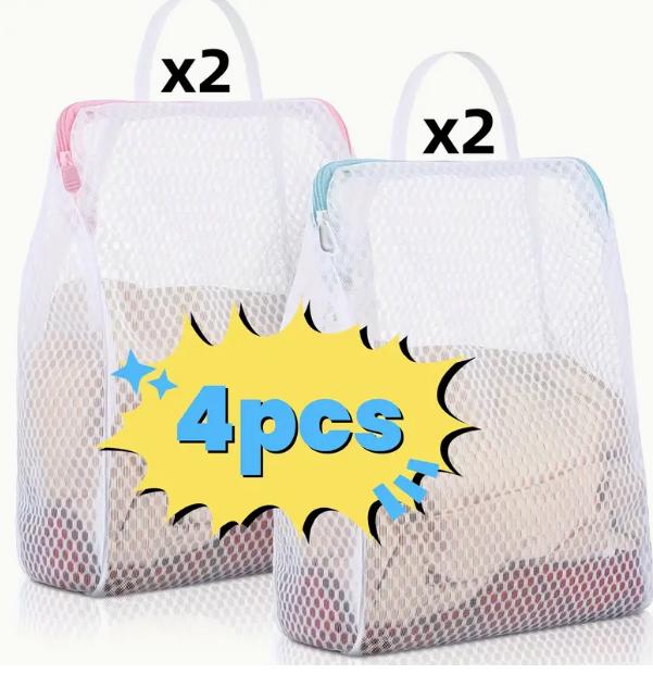 4pcs Handheld Laundry Bags for Washing Machine, Wash Bag for Travel,Household Anti-Tangle Laundry Bag,Suitable for Travel Storag