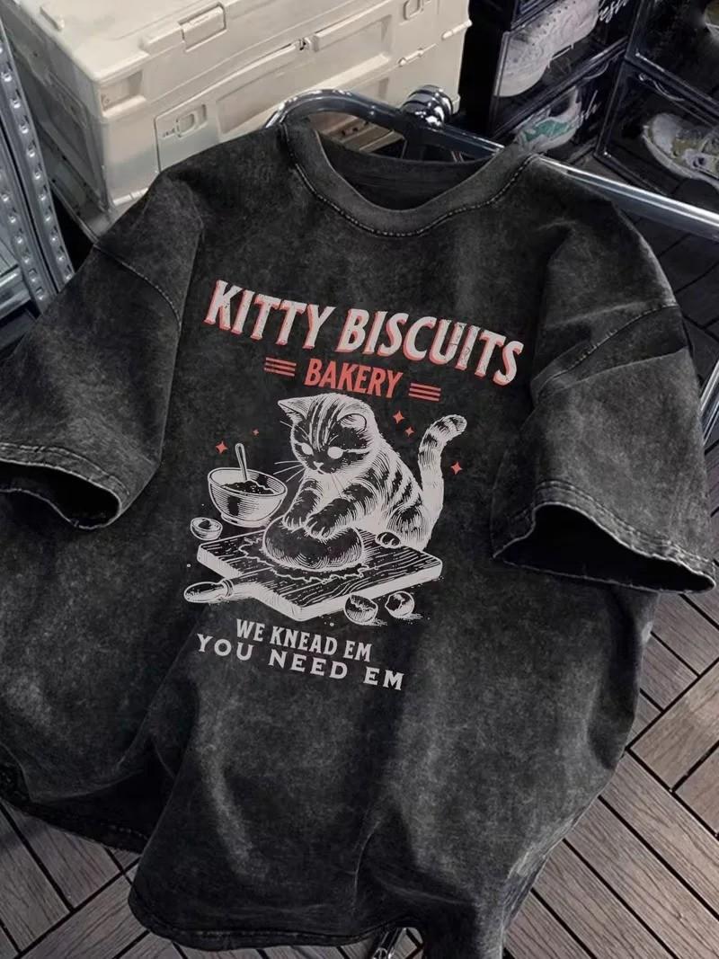 

Vintage Funny Sad Cat Meme Pattern Unisex Womens Washed T Shirt Meme Yk Streetwear Cotton Tee Unisex Summer Harajuku ONeck Top 2XL