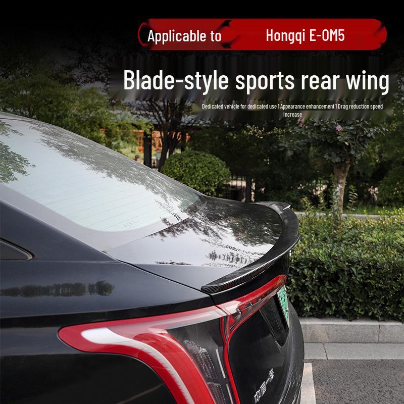 Hongqi E-QM5 Carbon Fiber Rear Spoiler: No-Drill Tail Wing Blade