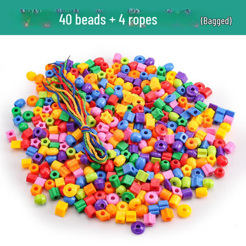 Blocuri de construcție cu mărgele mari: Brățară Geometrică Creativă Jucărie pentru Băieți și Fete