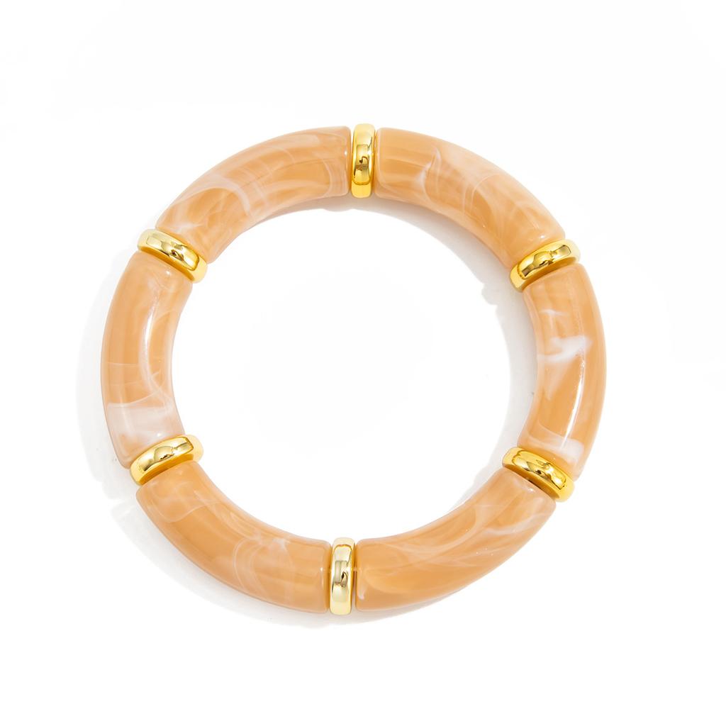Modischer Stil Verschmierter Harz-Ellenbogen-Elastikarmband, Design-Sinn Leopardenmuster Bambusarmband Armband