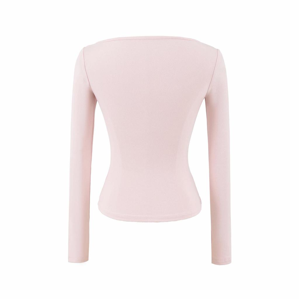 Women's One-Shoulder Long Sleeve Top with Built-in Bra - American Spicy Girl Design, Slim Fit, Autumn