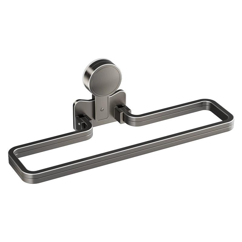 Toallero plegable de aluminio para baño, estante de pared sin perforaciones para toallas