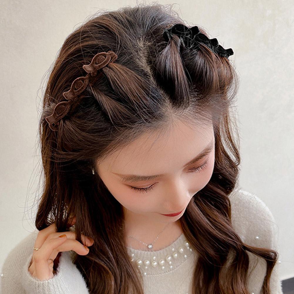 2Pcs/Set Elegant Velvet Barrettes Women Ponytail Hairpin Hair Clip Girls Black Red Ribbon Hair Clip Fashion Hair Accessories