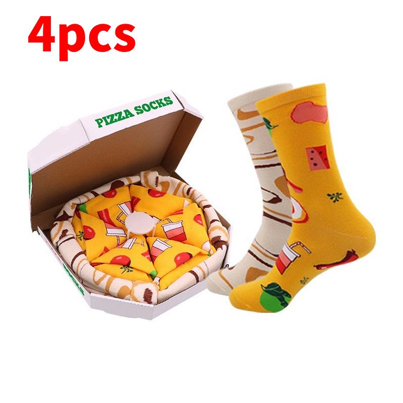 Midcalf Colorful Pizza Socks Box Cartoon Bacon Vegetable Food Christmas Gift