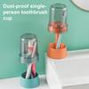 Travel Toothbrush Cup Storage Holder with 3 Slots Dustproof Compact Portable Bathroom Toothbrush Toothpaste Storage Rack