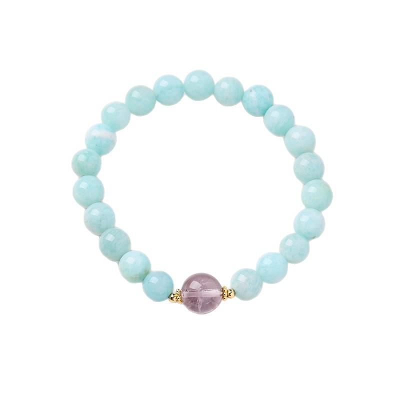 Xiaohongshu Natural 8MM Amethyst Bracelet - Elegant Purple Lavender Beaded Design for Women