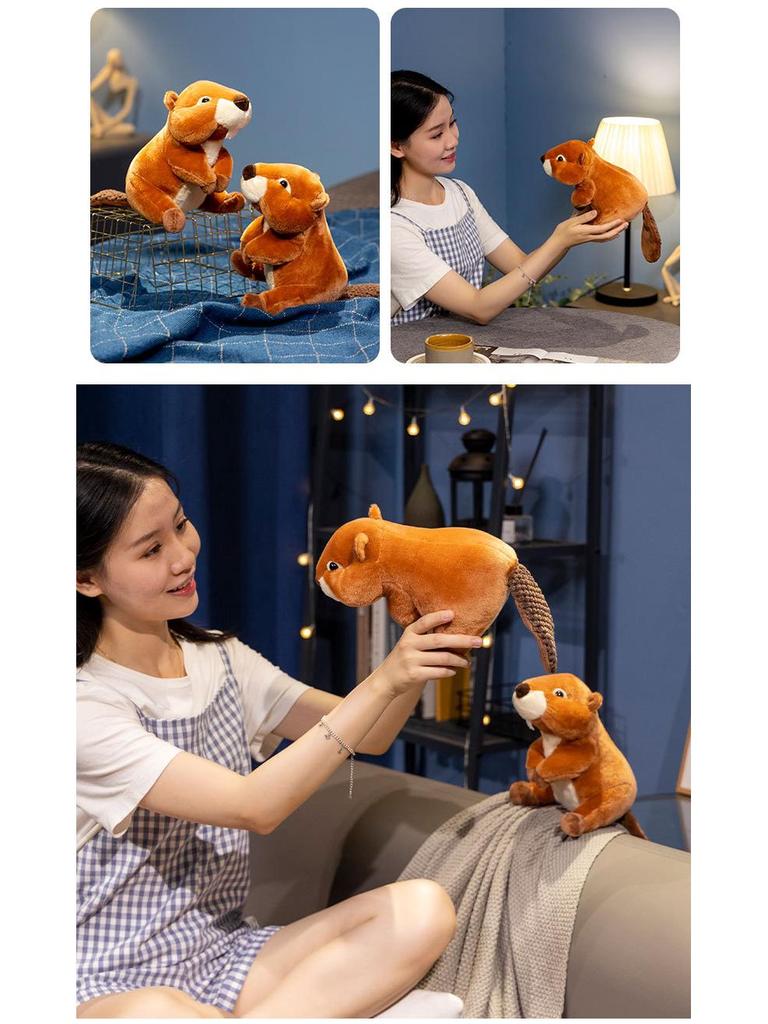 Beaver & Marmot Plush Toy with Big Teeth - Stuffed Animal Birthday Gift for Kids or Girlfriend