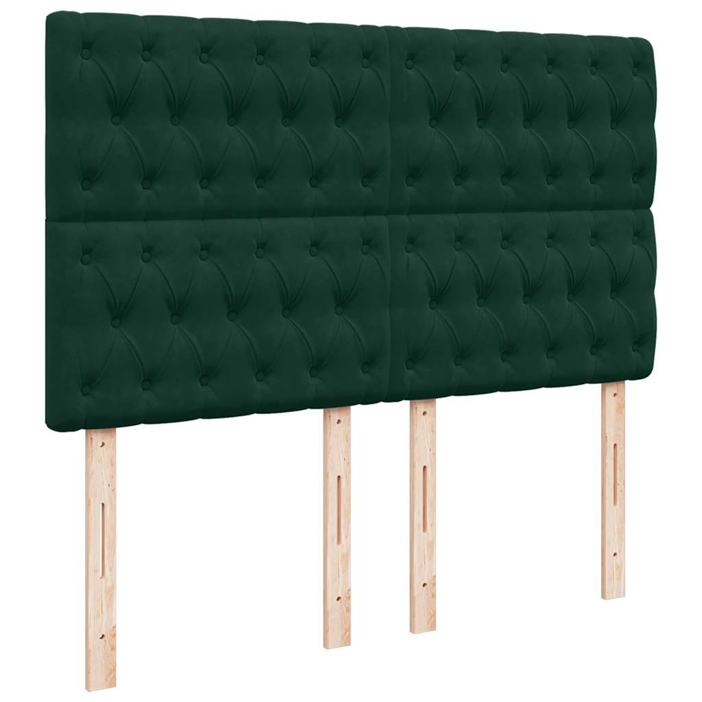 Box Spring Bed with Mattress Dark Green 140 x 200 cm Velvet