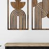 Artă de perete mare din lemn stil Boho Panou modern perforat Decor de perete boem Artă abstractă geometrică minimalistă pentru sala de mese living dormitor