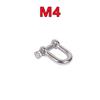 M4-M14 D Type Shackle Short Paragraph Rigging 304 Stainless Steel Shackle Hooks Boat Rigging Hardware for Chain Wirerope Lifting