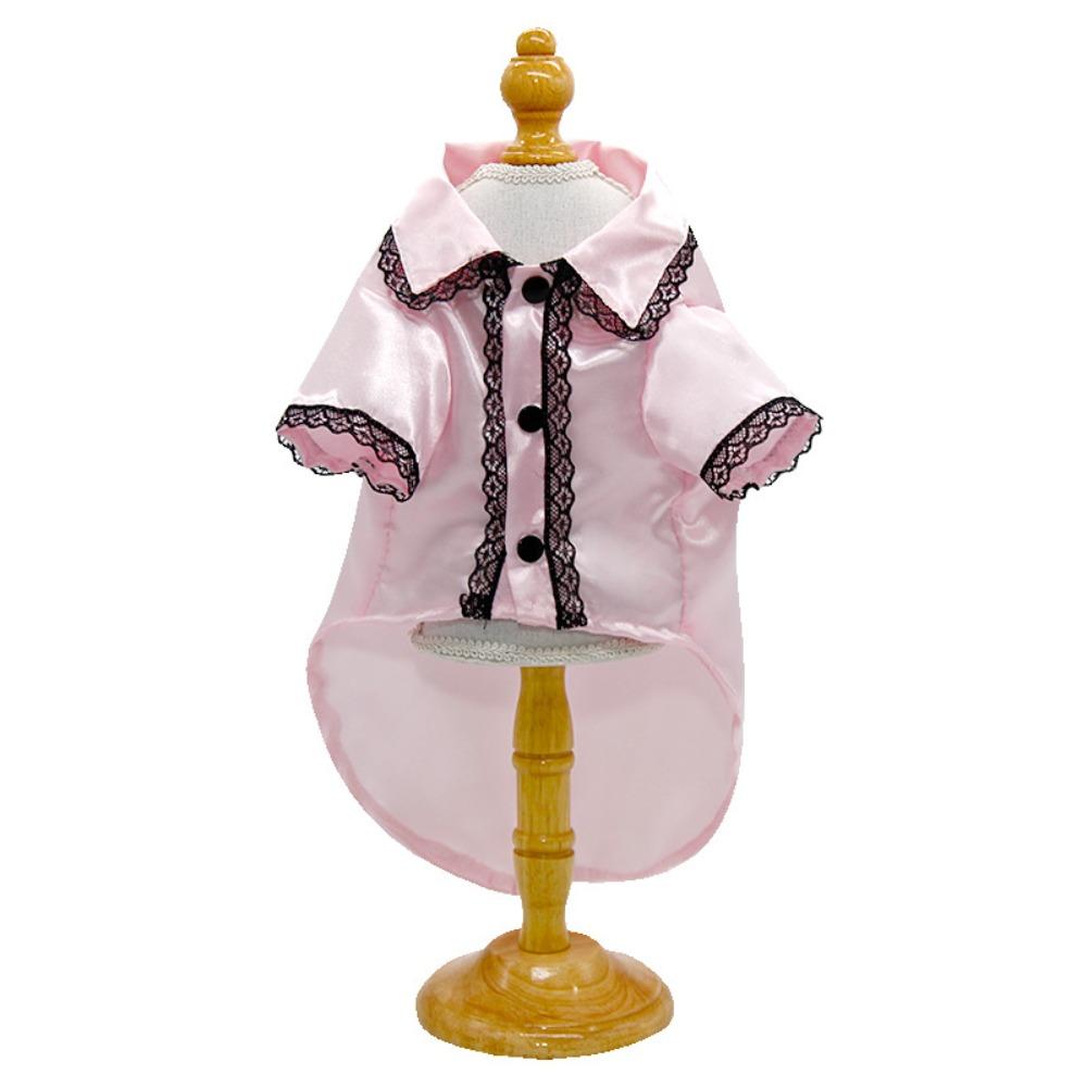 

Пальто Домашняя Собака Шелковая Пижама Кружево Одежда для Домашних Животных Одежда для Бульдога Рубашка для Собаки Кошки Весна XL розовый