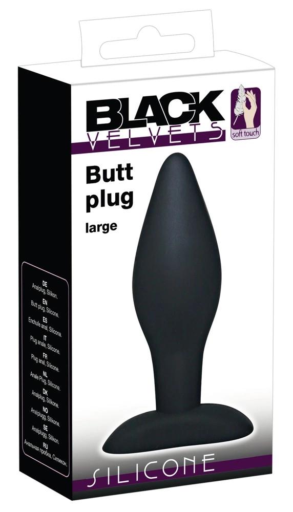 Silicone Anal Plug Large (12cm) - Black Velvets