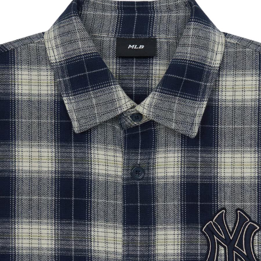 MLB Loose Plaid Logo Long Sleeve Shirt Unisex shirts 3AWSB1061-50NYS