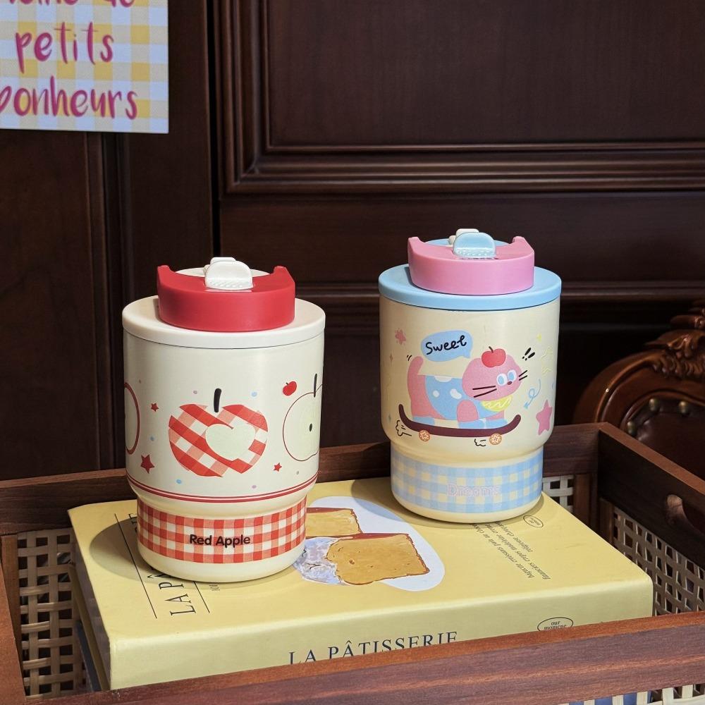 Cartoon Double Drink Thermos Cup Leak Proof Insulated Cup Cute Car Water Cup  Travel