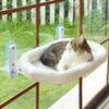 Deluxe Cordless Cat Window Perch Hammock with 4 Strong Suction Cups, Sturdy Metal Frame & Soft Plush Cover - Cozy Indoor Cat Bed