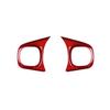 Pair Red Carbon Fiber Car Steering Wheel Switch Frame Sticker For Fiat 500 20-23