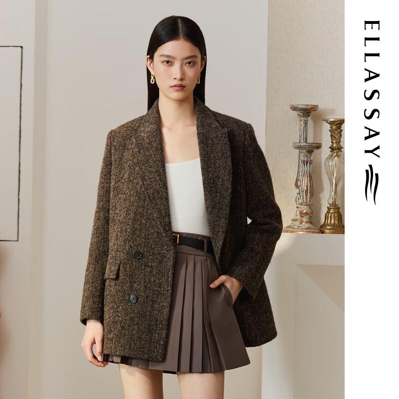 

ELLASSAY Women s Retro Wool Blend Suit Coat L
