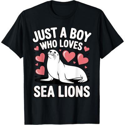 Cool Sea Lion Art For Men Boys Dad Sea Lion Lover Sea Lion T-Shirt