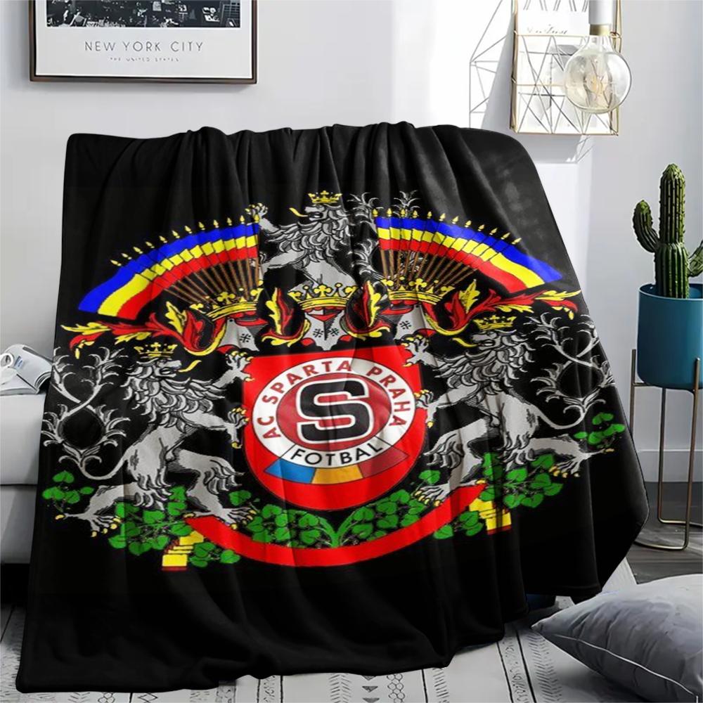 1 Pezzo Coperta in Flanella con Stampa AC Sparta Praha, Alta Qualità, Confortevole per Tutte le Stagioni, Decorazione per la Casa, Calore e Comfort, Perfetta per Regali di Natale