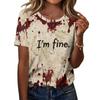 Women's Casual Halloween Print Short Sleeve T-Shirt