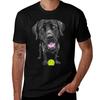 Black Labrador with Tennis Ball TShirt Classic Graphic Short Sleeve Top